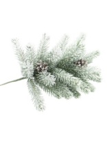 Ветка хвойная 45 см литая флок(10)