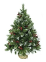 Фото Ель Ice Tiffany зеленая заснеженная с шишками и ягодами в мешке 0,9 м Ель Ice Tiffany зеленая заснеженная с шишками и ягодами в мешке 0,9 м